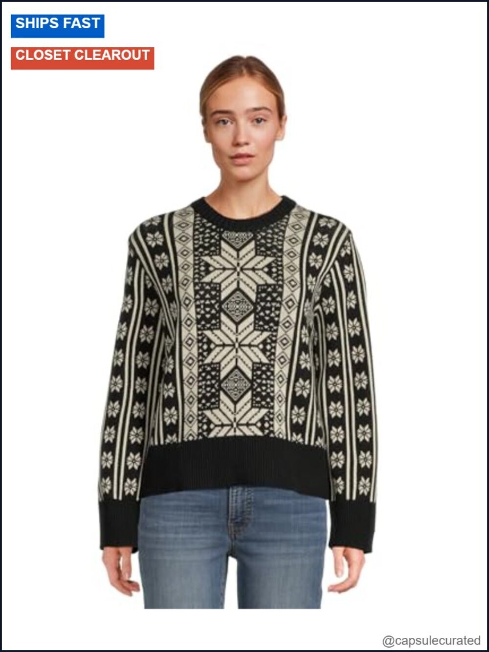 Women's Sun Valley Crew Sweater - Cotton/Cashmere Blend Pullover - Long Sleeve